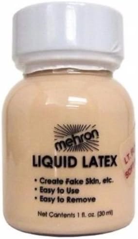 Mehron Liquid Latex Costume Makeup Prosthetic Adhesive Latex Adhesive Mehron 117 Color: Soft Beige 1 Oz.