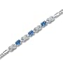Luxurious 1.75 carats total weight Oval Cut London Blue Topaz & White CZ Gemstone Bracelet in Sterling Silver