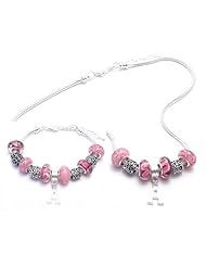 Initial Letter Charm Bracelet and Necklace Gift Set Girls Pandora Style Gift Boxed PLEASE SPECIFY LETTER OF CHOICE