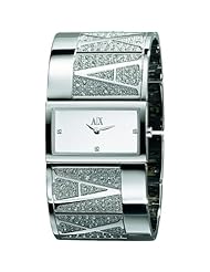 Armani Exchange Rhinestone Accents Silver Dial Womens watch #AX4021
