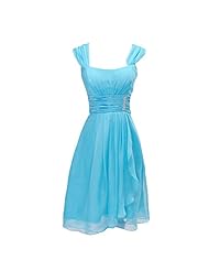 Chiffon Tea Length 2015 Beaded Lace Ruched Square Neck Evening Dress/Prom Dress/Wedding Party Dress 