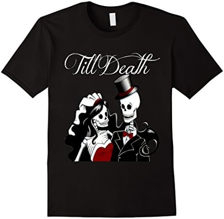 Men's Wedding Skulls Shirt Bride Groom Till Death Anniversary Ink Large Black