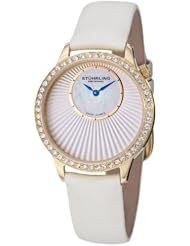 Stuhrling Original Womens 336.123P2 Vogue Audrey Radiant Swiss Quartz Mother-Of-Pearl Dial Gold Tone Watch