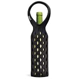 Built 1-Bottle Fishnet Wine Tote, Black