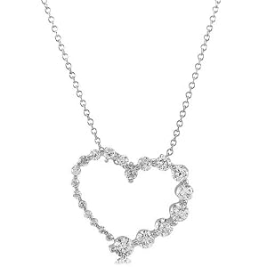Sterling Silver Pendant Cubic Zirconia CZ Heart Journey 