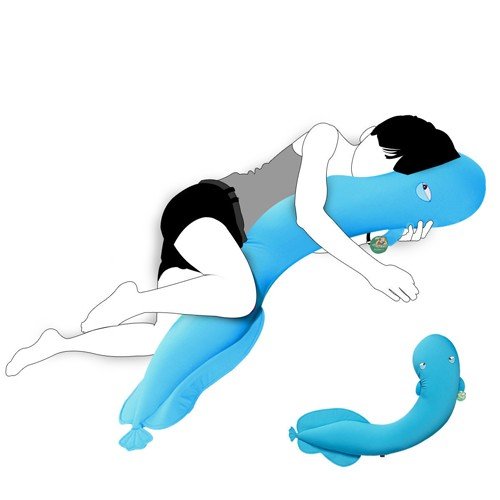 Cute Blue Sea Dragon Beanbag Stuffed Pillow Toy 100CM by PSK limited-image