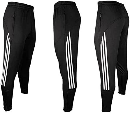 Maxtrend Men's Sportswear Soccer Football Stripe Training Sweat Pants Slim Running Skinny Trousers