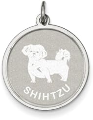 Sterling Silver Shih Tzu Disc Charm