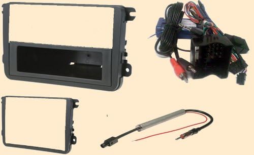 Radio Stereo Install Dash Kit single or Double din + Steering control wiring + canbus wire harness + antenna adapter for VW Volkswagen Cars