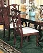 Set of 2 Chippendale Style Cherry Finish Dining Chairs