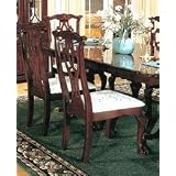 Set of 2 Chippendale Style Cherry Finish Dining Chairs by visiondecor Furniture