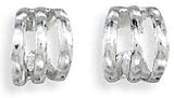 Ear Cuff. 3 Row Polished, Sterling Silver. By Goldfinger
