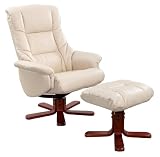 from GFA Shanghai Swivel Recliner Chair and Footstool - Cream