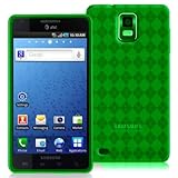 Argyle Flexible TPU Cover Skin Phone Case For Samsung Infuse 4G I997 - Gree ....
