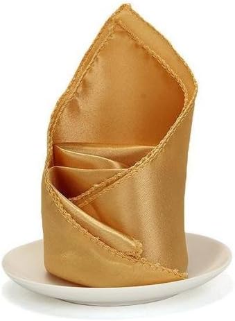 10x Cloth Napkins Linens Party Wedding Dinner Table Cloth Dinner Napkin Golden Dacron 30x30cm