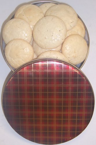 Scott's Cakes 1 lb. Almond Macaroon Cookies in a Plaid Tin by Almond Pound Cake