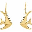 Yellow Gold Angel Fish Earrings
