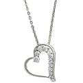 Heart Pendant Necklace with CZ Stones
