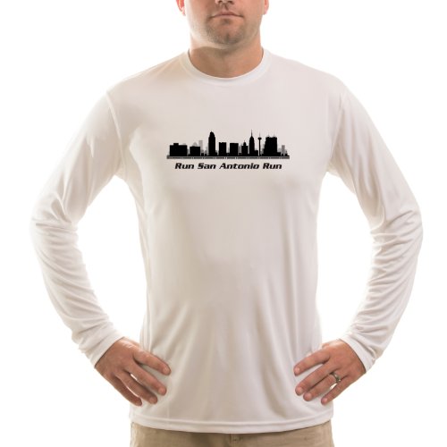 Split Time Men's Run San Antonio UPF Long Sleeve Running T-Shirt XXX-Large White