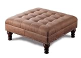 Review Coaster Furniture 500914 / Brown Microfiber Large Ottoman By Coaster Furniture