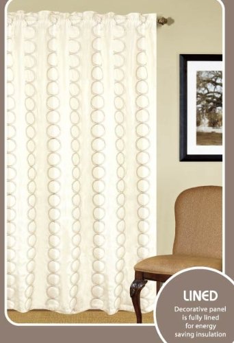 42x84 Insulated Lined Panel/Curtain Brownstone Ivory