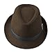 Elee Unisex Kids Vintage Cotton Short Brim Flat Top Fedora Hat Trilby Jazz Cap