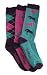 TuffRider Whimsical 3 Pack Kids Socks - Hotpink/deep Purple/lagoon