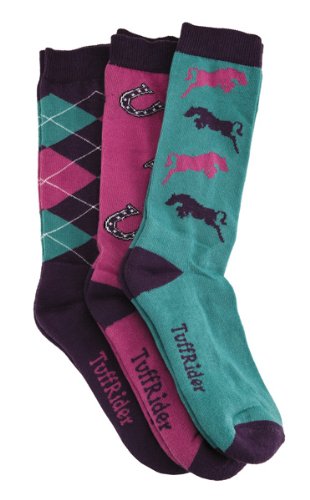 TuffRider Whimsical 3 Pack Kids Socks