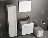 Badmöbel mit Spiegel / Minimo 500 / weiss Hochglanzlack / Design Einrichtung für´s Badezimmer / Badezimmermöbel / Badezimmer / Waschtisch