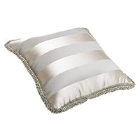 Waterford Bryanne 12 by 12-Inch Decorative Pillow, Platinum