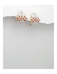 Flower Gem Stones Earrings In 92.5 Sterling Silver