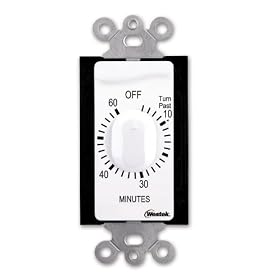Westek TMSW60MW Hardwire Indoor In-Wall 60 Minute Mechanical Countdown Timer, White