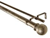 BCL Drapery Hardware, Classic Ball Double Double Curtain Rod, Antique Silver Finish