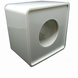 LittleTiger&reg; White ABS Mic Microphone Interview Square Cube Logo Flag Station 36mm Hole