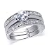 Womens Sterling Silver Rhodium Plated Band 1/2 CTW Round Brilliant Cut Clear Cubic Zirconia Ring