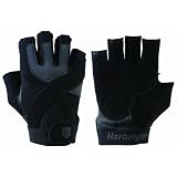 Harbinger 1260 Men's Training Grip Gloves (Black/Charcoal, Medium)