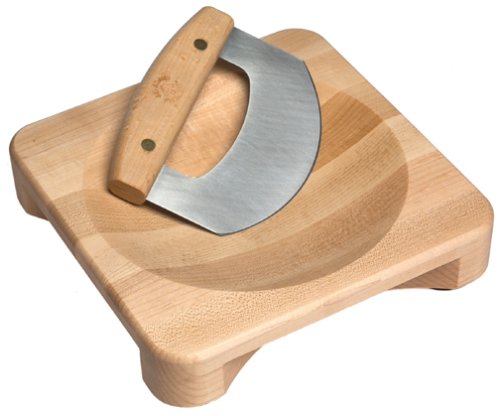 J.K. Adams HB-1010 Maple Herb Bowl with Mezzaluna Chopper