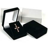 2 Necklace Pendant Gift Boxes Jewelry Displays Black