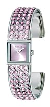 Accu2 By Accurist A2-24352 Stainless Steel Cuff Style Band Set with Pink Swarovski Crystals Watch
