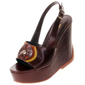 NASCAR Echo Womens Wedge Platform Heels Shoes Leather Sandals Cognac Brown/Orange NASCAR Echo Womens Wedge Platform Heels Shoes Leather Sandals Cognac Brown/Orange