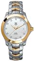 Tag Heuer Watches Tag Heuer Link Quartz 18k Gold and Fine Brushed Stainless-Steel Case and Bracelet, Diamond Hour Markers Men's Watch Smaller Size