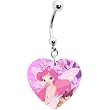Heart Pink Butterfly Fairy Belly Ring