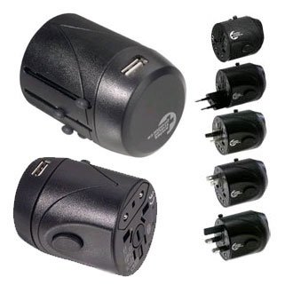 Swiss World Travel Mains Adapter With USB Port - Covers More than 150 Countries