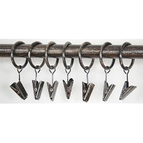 Curtain Rings With Clips (set Of 7) Bronze Curtain Rod Rings by BackyardBargain LLC