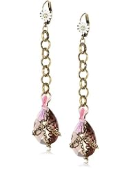 Betsey Johnson "Girlie Grunge" Faceted Teardrop Bead Long Drop Earrings