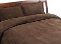 Microsuede King 3-piece Duvet Set, Chocolate