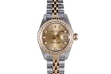 Rolex Ladies 2 Tone Datejust With Factory Champagne Diamond Dial