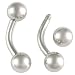 16g 16 gauge 1.2mm~1/4 inches 6mm 316L Surgical Steel ball 4mm curved barbell eyebrow lip bar tragus