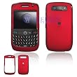 RED RUBBERIZED COATED COVER HARD CASE PROTECTOR for BLACKBERRY CURVE 8900