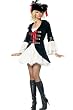 Plus Size Captain Swashbuckler Velour Lace-Up Front Coat-Dress With Lace Sleeves